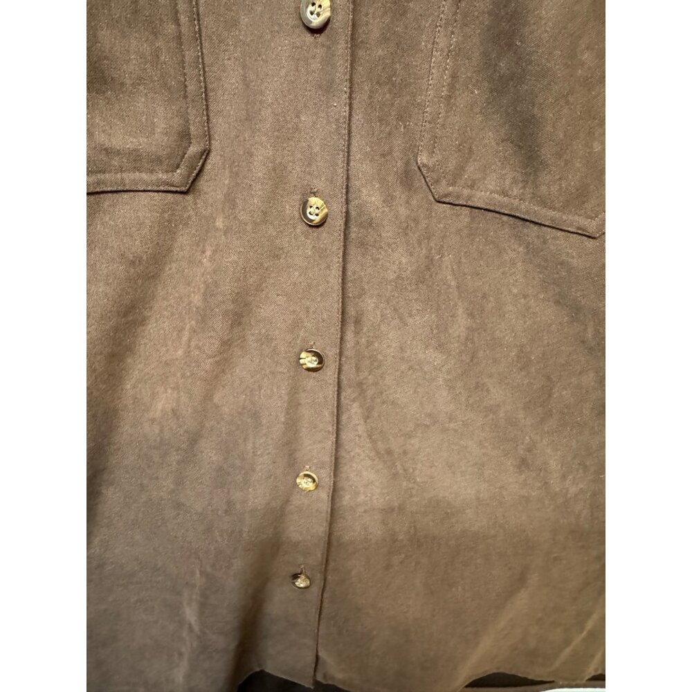 Crazy Horse By Liz Claiborne Womens Brown Button-Up Long Sleeve Shirt L - Picture 2 of 8